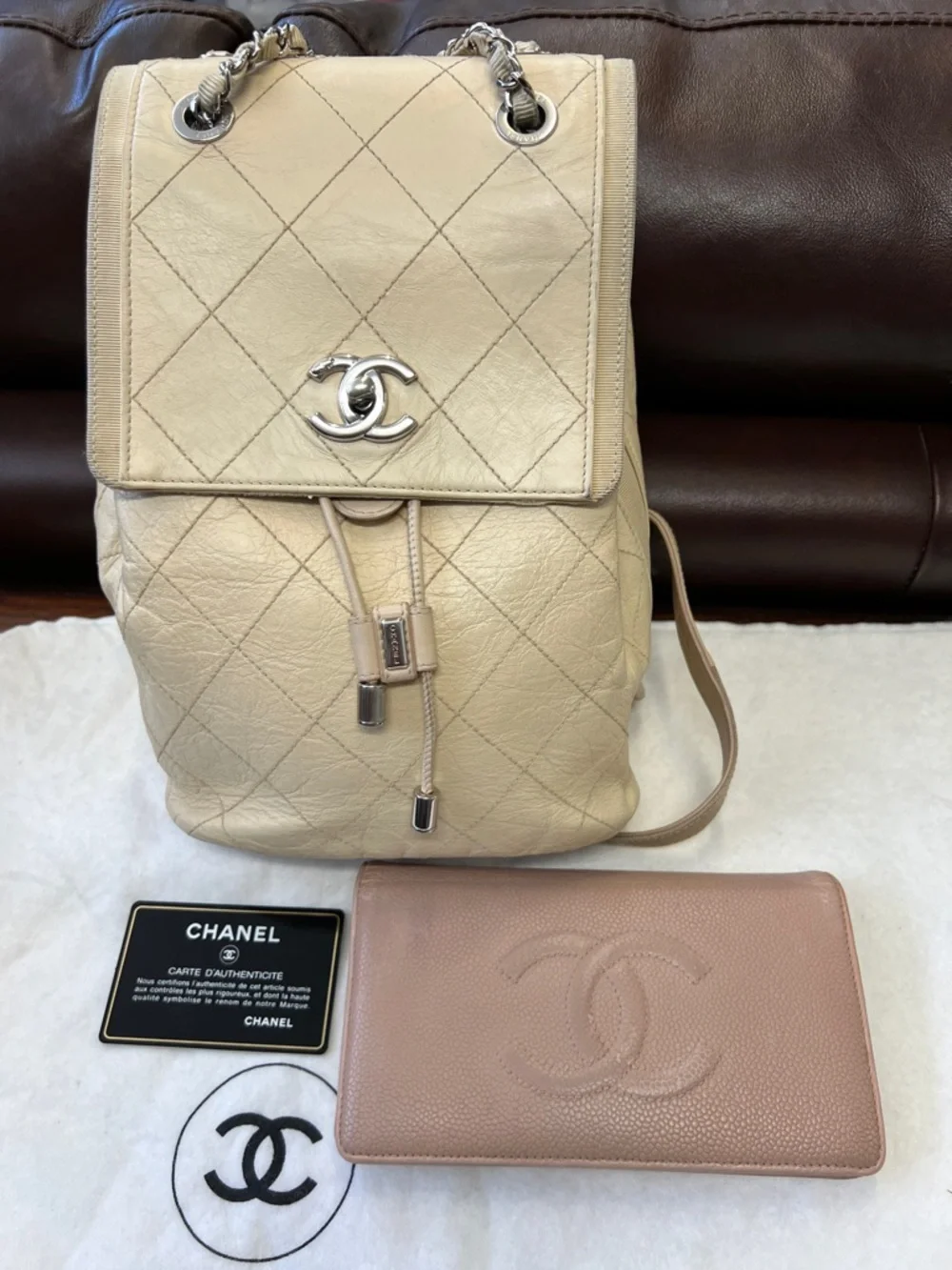 cream leather drawstring backpack Detroit Backpack. Handmade Upcycled Bag Dire Wolf Veterans and Detroiters. The Row - Cream Pebbled